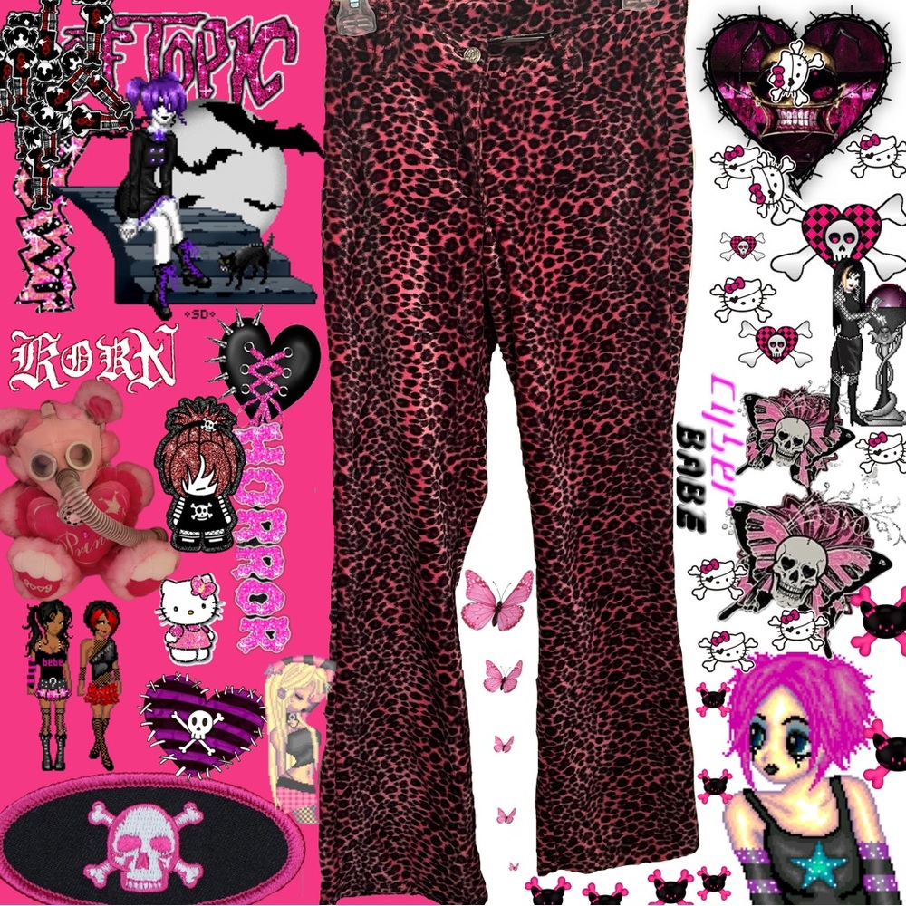 Vintage hot topic Serious LA pink leopard pants